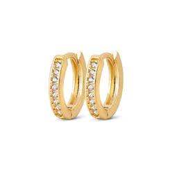 Brinco Folheado a Ouro 18k Argola Click com Zircônias