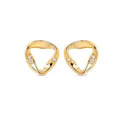 Brinco Folheado a Ouro 18k Triangulo com Zircônias