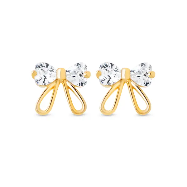 Brinco Folheado a Ouro 18k Laço