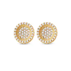Brinco Folheado a Ouro 18k Círculo Cravejado