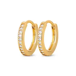 Brinco Folheado a Ouro 18k Argola Click com Zircônias