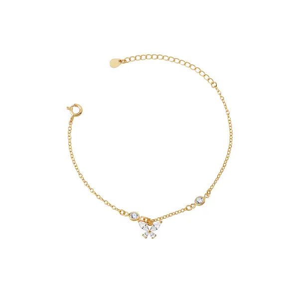 Pulseira Folheado a Ouro 18k Borboleta e Zircônias