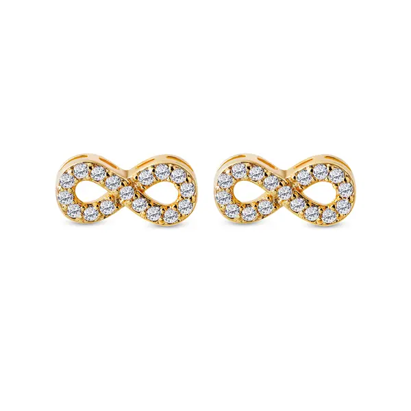 Brinco Folheado a Ouro 18k Infinito com Zircônias