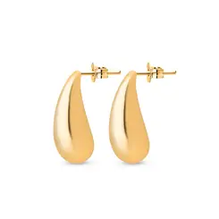 Brinco Folheado a Ouro 18k Gota Liso M