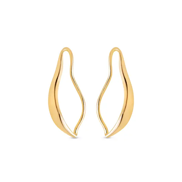 Brinco Folheado a Ouro 18k Gota Lisa Orgânica