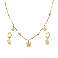 Conjunto Folheado a Ouro 18k Infantil Borboleta