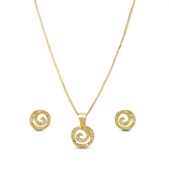 Conjunto Folheado a Ouro 18k Caracol com Zircônias