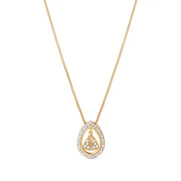 Gargantilha Folheado a Ouro 18k Nossa Senhora Aparecida