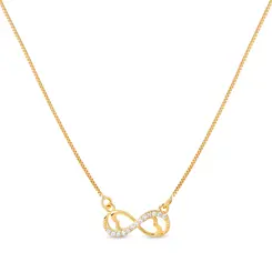 Gargantilha Folheado a Ouro 18k Infinito Coração