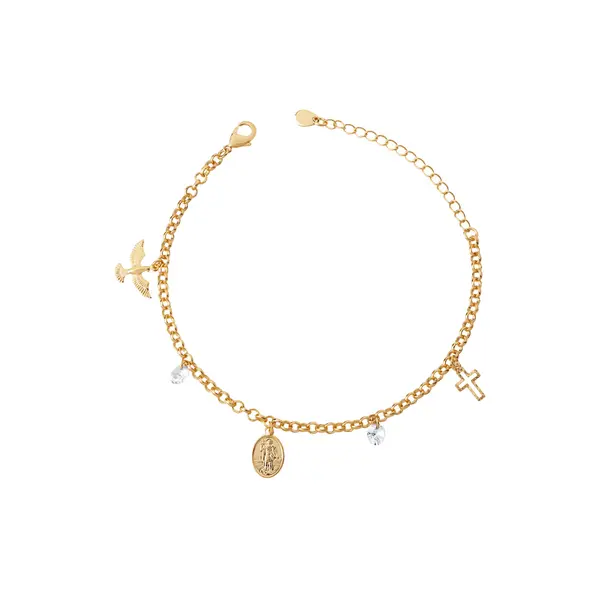Pulseira Folheado a Ouro 18k Medalha Santo Expedito