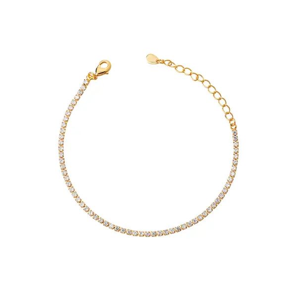 Pulseira Folheado a Ouro 18k Riviera Quadrada