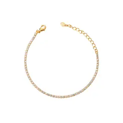 Pulseira Folheado a Ouro 18k Riviera Quadrada
