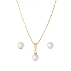 Conjunto Folheado a Ouro 18k Pérola