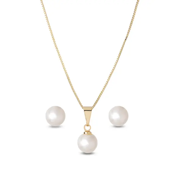 Conjunto Folheado a Ouro 18k Pérola