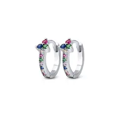 Brinco Prata Leve Argola Click Colorida P