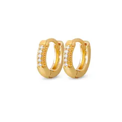 Brinco Folheado a Ouro 18k Argola Click com Zircônias P