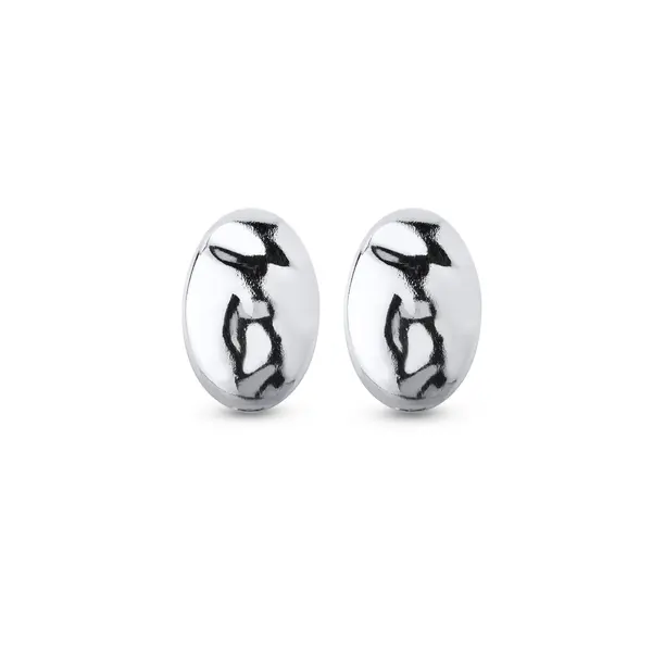 Brinco Prata Leve Oval Liso