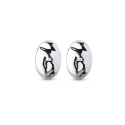 Brinco Prata Leve Oval Liso