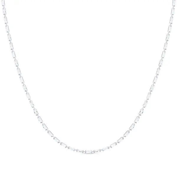Choker Prata Leve Riviera Zircônia Retangular