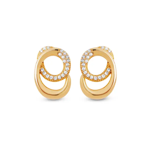 Brinco Folheado a Ouro 18k Espiral com Zircônias