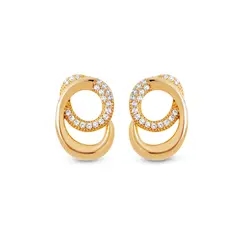 Brinco Folheado a Ouro 18k Espiral com Zircônias