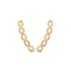 Brinco Folheado a Ouro 18k Trançado com Zircônias