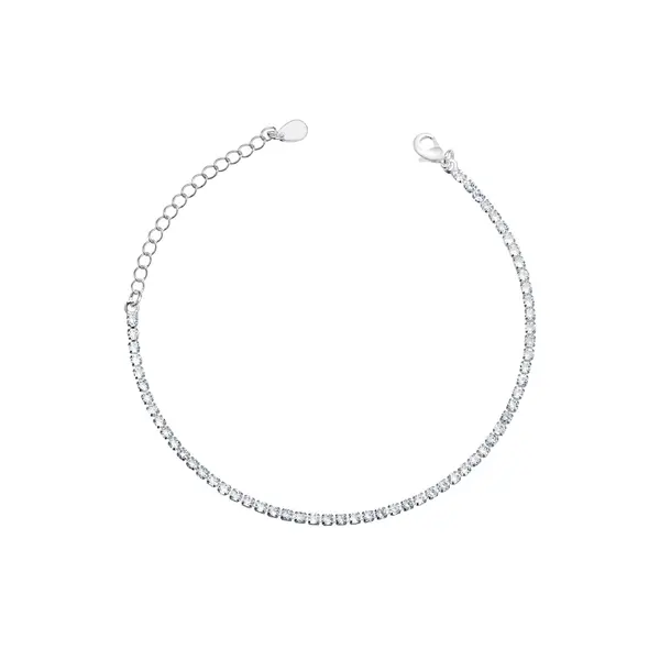 Pulseira Prata Leve Riviera Zircônia Redonda P