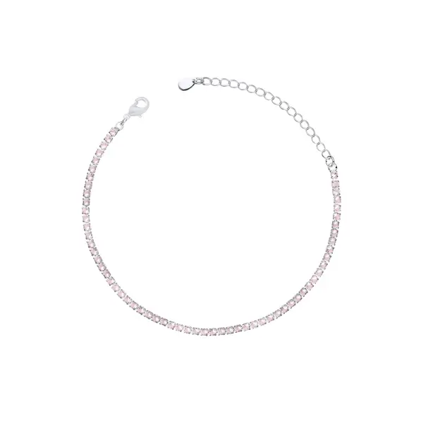 Pulseira Prata Leve Riviera Zircônia Redonda P