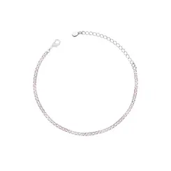 Pulseira Prata Leve Riviera Zircônia Redonda P