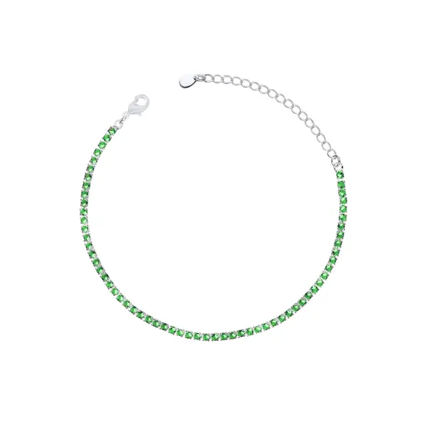 Pulseira Prata Leve Riviera Zircônia Redonda P