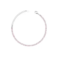 Pulseira Prata Leve Riviera Zircônia Redonda M