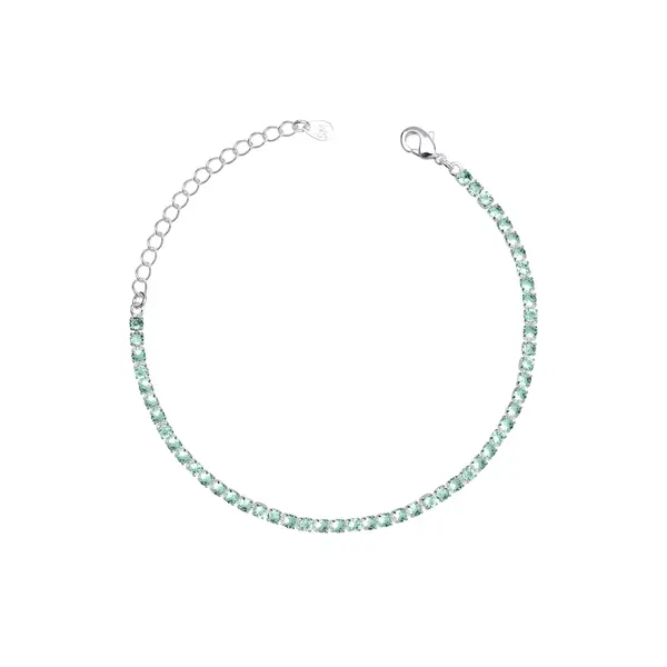 Pulseira Prata Leve Riviera Zircônia Redonda M