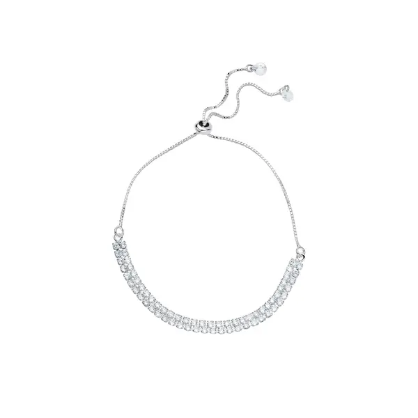 Pulseira Prata Leve Riviera Zircônia Redonda P
