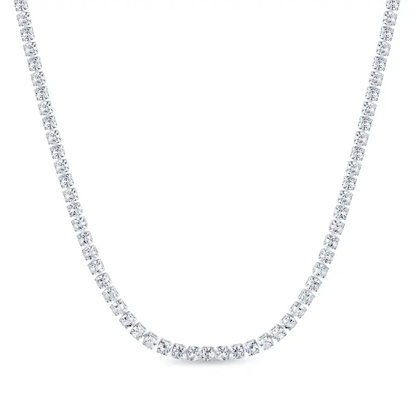 Choker Prata Leve Riviera Zircônia Redonda M