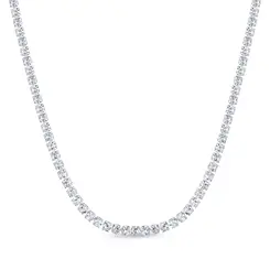 Choker Prata Leve Riviera Zircônia Redonda M