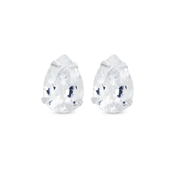 Brinco Prata Top Zircônia Gota 7mm