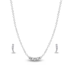 Conjunto Prata Leve Degradê Zircônias