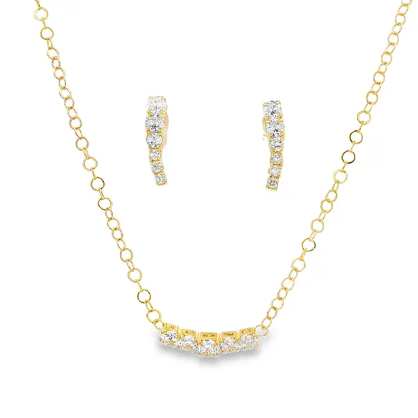 Conjunto Folheado a Ouro 18k Degradê com Zircônias