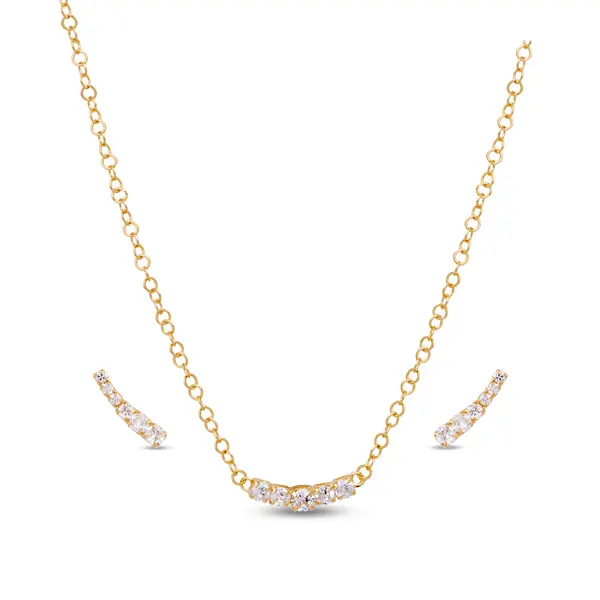Conjunto Folheado a Ouro 18k Degradê com Zircônias