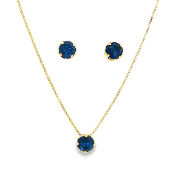 Conjunto Folheado a Ouro 18k Redondo Caixa Alta com Garras