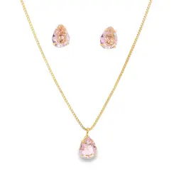 Conjunto Folheado a Ouro 18k Gota Caixa Alta com Garras