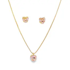 Conjunto Folheado a Ouro 18k Coração Caixa Alta com Garras