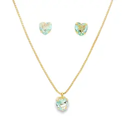 Conjunto Folheado a Ouro 18k Coração Caixa Alta com Garras