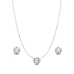 Conjunto Prata leve Redondo Caixa Alta