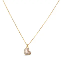 Gargantilha Folheado a Ouro 18k Coração Cravejado