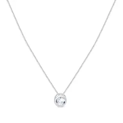 Gargantilha Prata Ponto Luz Redondo Caixa Alta 40cm