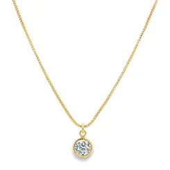 Gargantilha Folheado a Ouro 18k Ponto Luz Redondo 45cm