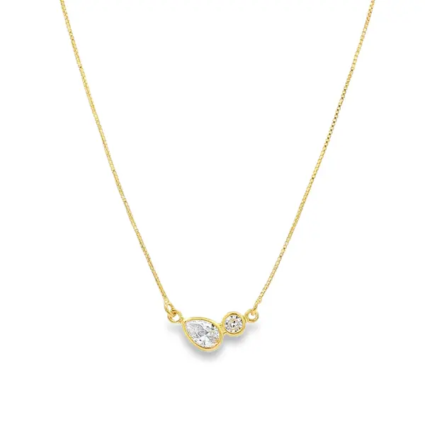 Gargantilha Folheado a Ouro 18k Gota Ponto Luz