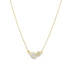 Gargantilha Folheado a Ouro 18k Gota Ponto Luz