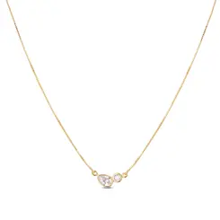 Gargantilha Folheado a Ouro 18k Gota Ponto Luz